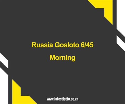 Russia Gosloto Morning Results: 30 August 2024.